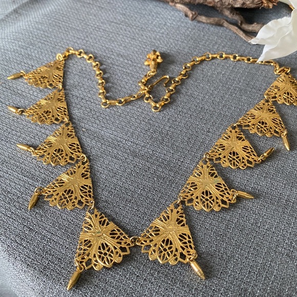 Vintage- Vendome- ‘60s Egyptian Revival Filigree Link Necklace/ Belt main image 9